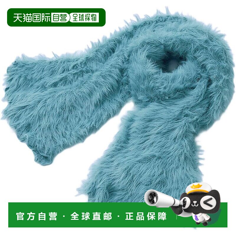 【日本直邮】Cogit  6WAY多功能毛绒围巾帽子披肩 灰蓝