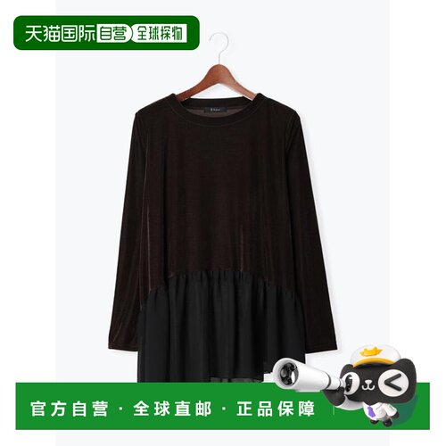 日本直邮Te chichi 女装 丝绒拼接长款T恤裙 2202【付后1h可退】