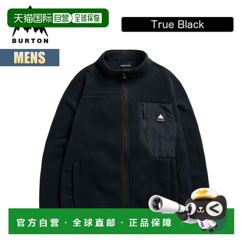 日本直邮Burton Cinder 男士全拉链抓绒衣 27WIN-238371 黑色/绿