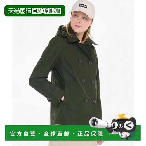 日本直邮AIGLE 哥尔泰克斯连帽风衣 苔绿色