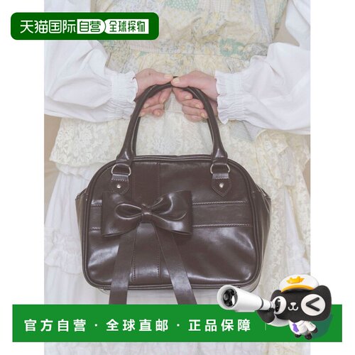 日本直邮merry jenny 女士 蝴蝶结丝带装饰手提包 仿皮材质 28264