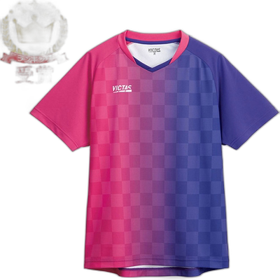 日本直邮VICTAS 短袖垂直渐变比赛衬衫 VERTICAL GRADATION GS 乒