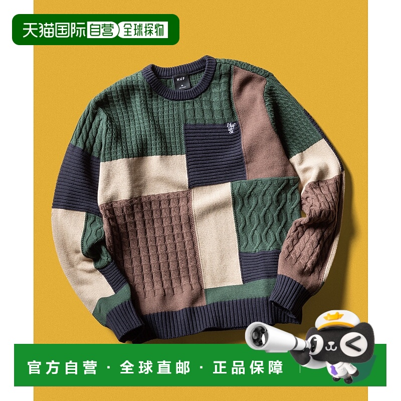 1h可退 日本直邮HUF男女同款COLUMBIA CABLE KNIT毛衣 宽松版型半