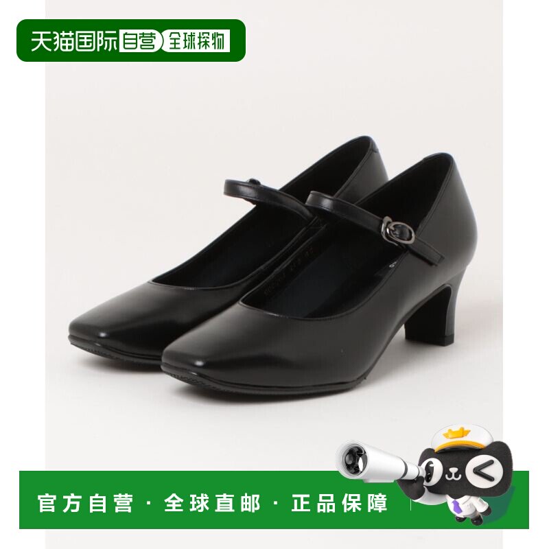 1h可退 日本直邮卑弥呼 女士5cm方头绑带高跟鞋 600004牛皮单鞋图片