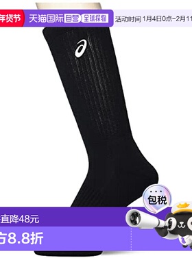 【日本直邮】ASICS 网球袜/棉袜/高筒3043A088 001黑色 S亚瑟士