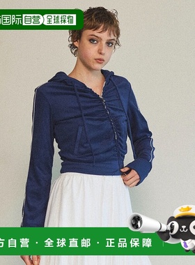 1h可退 日本直邮MAISON SPECIAL 女士束褶设计短款连帽卫衣 21251