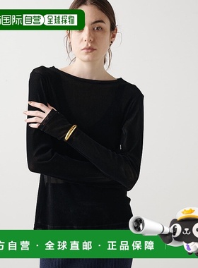 1h可退 日本直邮Drawing Numbers 女装 仿丝绒质感 透感长袖T恤