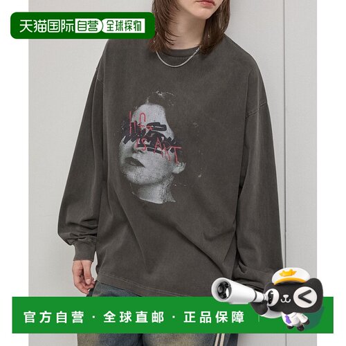 日本直邮Alfred Alex 男女同款 复古做旧面部图案长袖T恤 AAls113