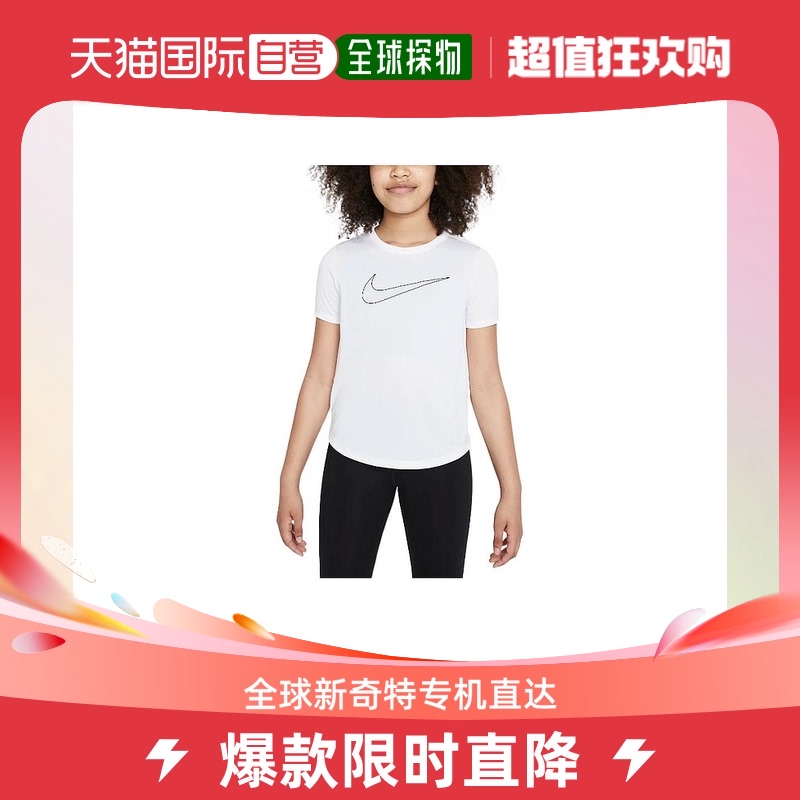 日本直邮日本直邮Nike 童装 Logo印花圆领套头短袖T恤 女童 白色