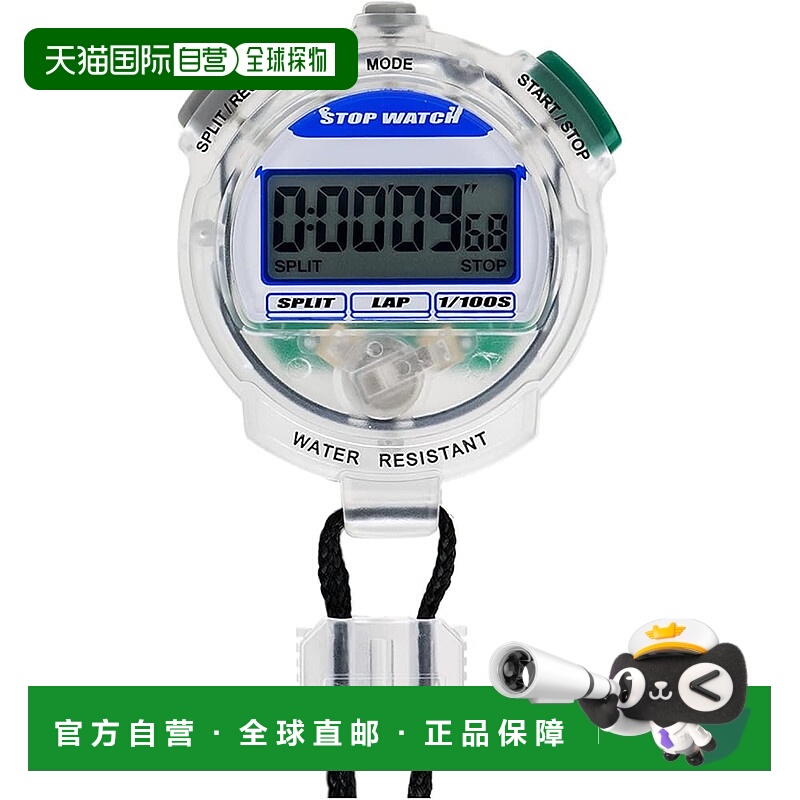 【日本直邮】CREPHA 数字秒表 3ATM防水 倒计时 透明 TEV-4013-CL