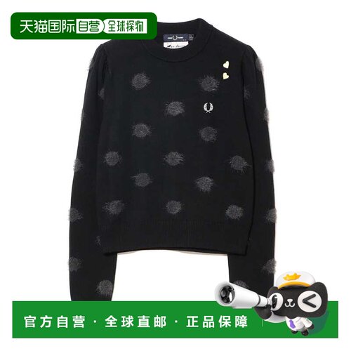 日本直邮FRED PERRY 女士 波点针织衫 复古泡泡袖【付后1h可退】