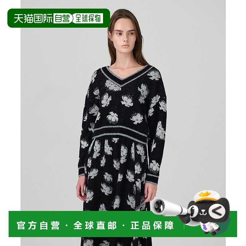 1h可退 日本直邮GRACE CONTINENTAL 女士亮丝花纹针织短款上衣 01