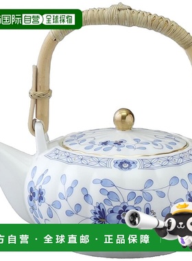 【日本直邮】鸣海 Milano 茶壶 550cc 蓝色花卉梅花 Sarasa 风格