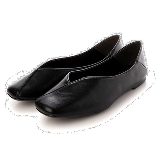 【日本直邮】Vivian Vivian 方头切换设计 babouche (黑色)女鞋