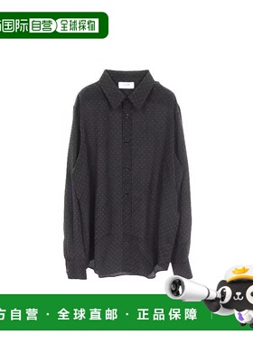 日本直邮中古Celine赛琳男A级95新tops上衣丝绸上衣黑色