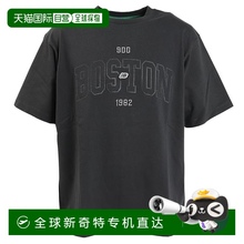 日本直邮New Balance  字母压纹运动短袖T恤 男款 黑灰色 吸汗透