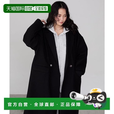 1h可退 日本直邮【forksy.】针织羊毛混纺宽松长款切斯特大衣外套