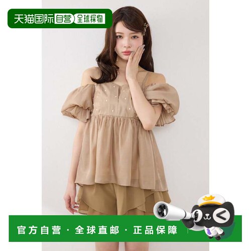 日本直邮rienda 女士 衬衫一字肩上衣罩衫