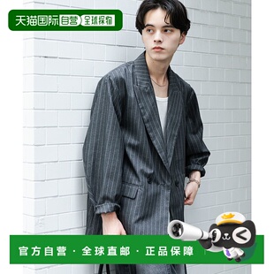 1h可退 日本直邮SENSE OF PLACE男装夏款仿麻细条纹宽松西装外套