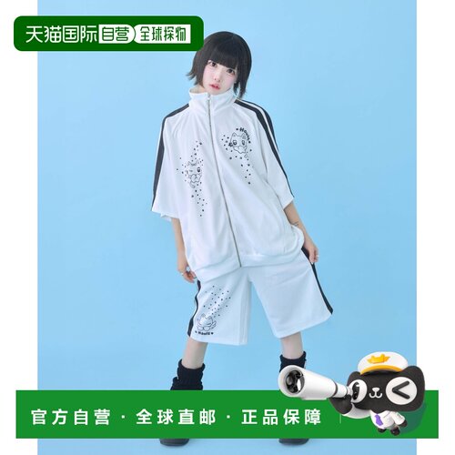 日本直邮Hauls 男女同款 猫脸文字短袖运动套装 HA074