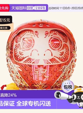 日潮跑腿KAGAMI江户切子 招福达摩大福水晶玻璃摆件 红色 Q337-23
