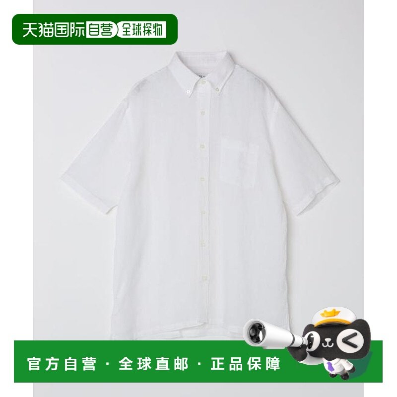 1h可退 日本直邮SHIPS Colors：亚麻纽扣短袖衬衫牛仔男装女装