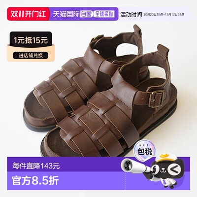 日本直邮[119D1576]迪乌真皮廓尔喀凉鞋/鞋/凉鞋/真皮/真皮
