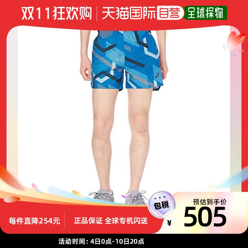 【日本直邮】ASICS 男士跑步短裤 弹力面料多口袋标志L 2011B正品