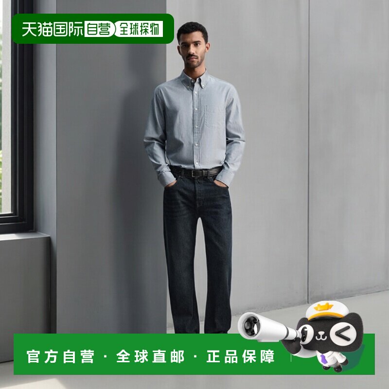 日本直邮Zara条纹图案口袋衬衫长袖