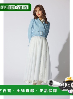 日本直邮Rienda 蕾丝组合风衣 L/蓝色 [RI3465EW033098] 风衣外套