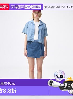 日潮跑腿GU极优 牛仔裹身裙 65 BLUE WOMEN XS 357997半身裙a字裙