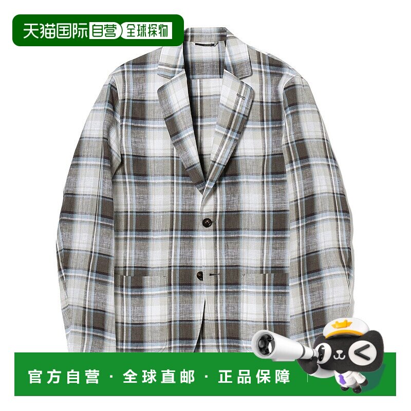 日本直邮BEAMS LARDINI 亚麻格纹衬衫夹克