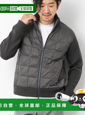 1h可退 日本直邮TAION男装别注高领羽绒外套 短款双拉链设计 针织