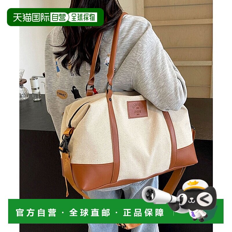 日本直邮florge 2WAY异素材对接帆布波士顿包/旅行包 附携带式腰