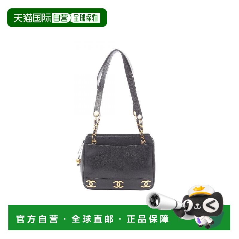 日本直邮中古Chanel香奈儿女包B级9新triple coco三连 双C托特包