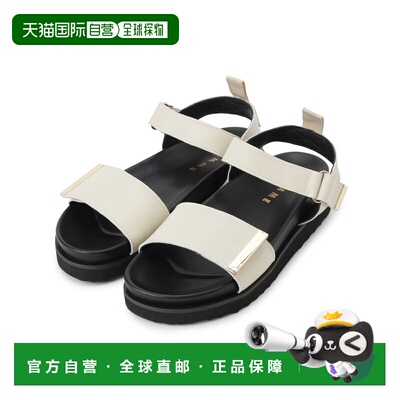 日本直邮REMME 女士 宽版皮革凉鞋 黄金五金装饰 10105400202601