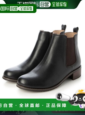 【日本直邮】Yosuke女士短靴黑色薄地高跟高帮拉链款经典日常