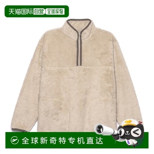 日本直邮Healthknit 米色摩卡黑 夏尔巴羊毛半拉链夹克长袖 55004