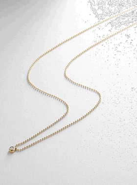 日潮跑腿COCOSHNIK 18K金 钻石圆形切割球链项链 40