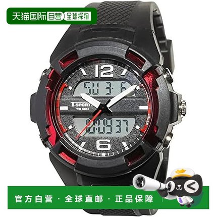 【日本直邮】CREPHA 数字指针防水计时表 TS-AD251-RD 男款 黑