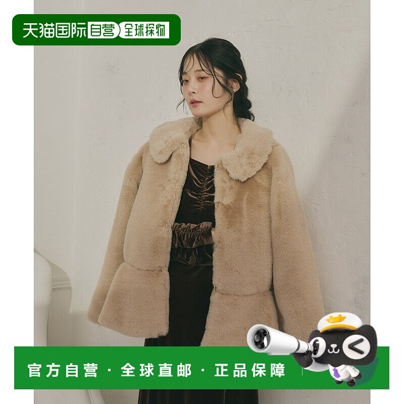 1h可退 日本直邮olu. 女装 蓬松感圆领佩兹利毛领外套 YU25OBB02