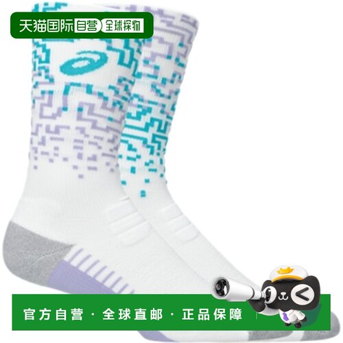 日本直邮ASICS Performance Run 印花Logo针织中筒跑步袜 男女同