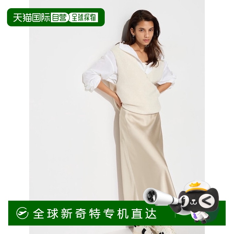 日本直邮UNIQLO 优衣库绸缎裙/短款减龄气质时尚小众流行穿搭显瘦