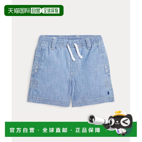 日本直邮Ralph Lauren 男孩2-7岁靛蓝衬衫风束腰短裤 817241643