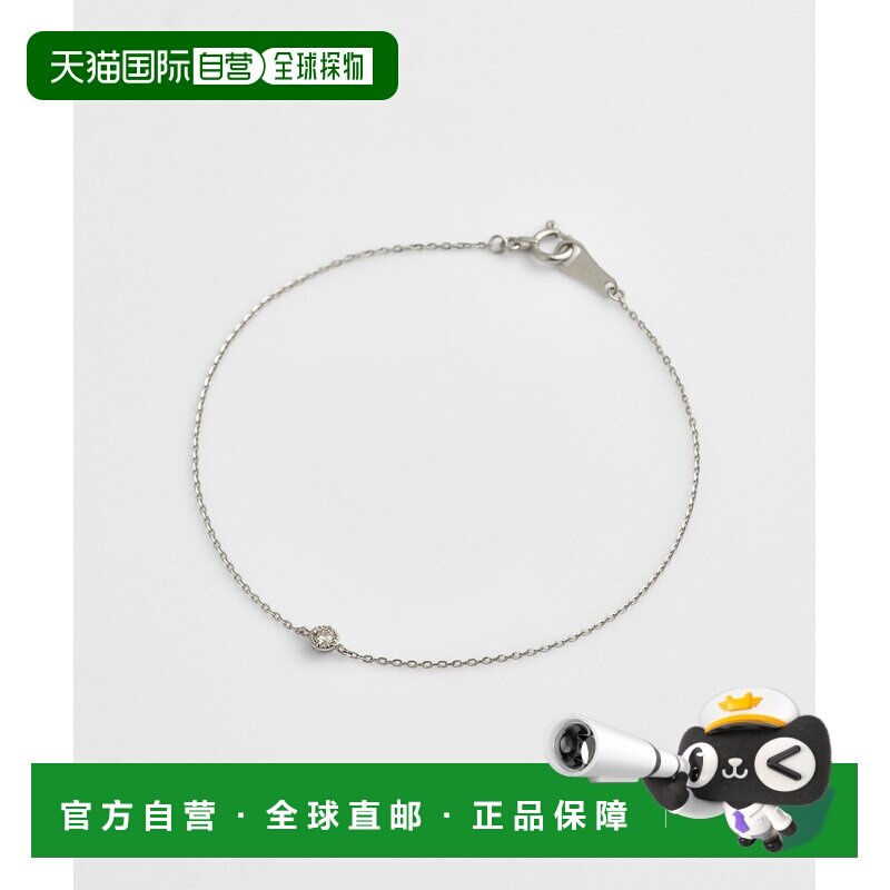 日本直邮agete 阿卡朵 女士铂金钻石手链 简约经典设计 0.03ct 10