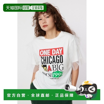 日本直邮RODEO CROWNS 女士袖网纱拼接设计T恤 420HAR903741