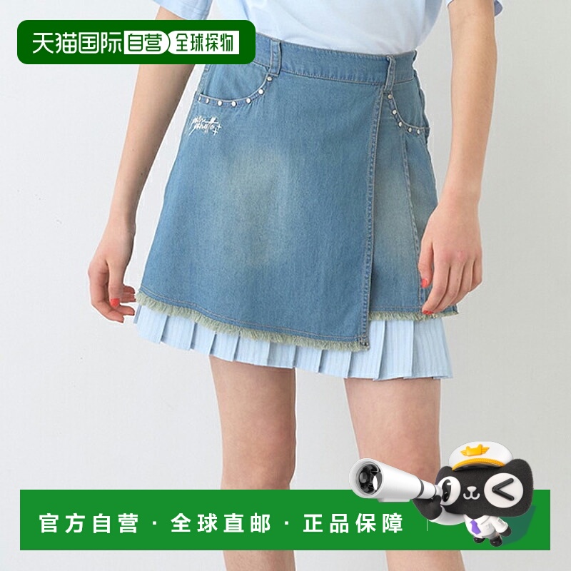 日本直邮Pom Ponette Junior 多层牛仔半身裙（含内裤）