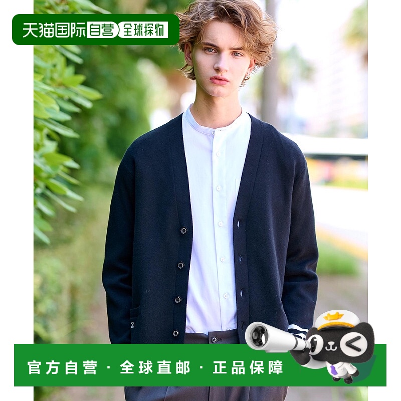 1h可退 日本直邮DRESSTERIOR男士有机棉羊绒混纺平纹开衫 0861450