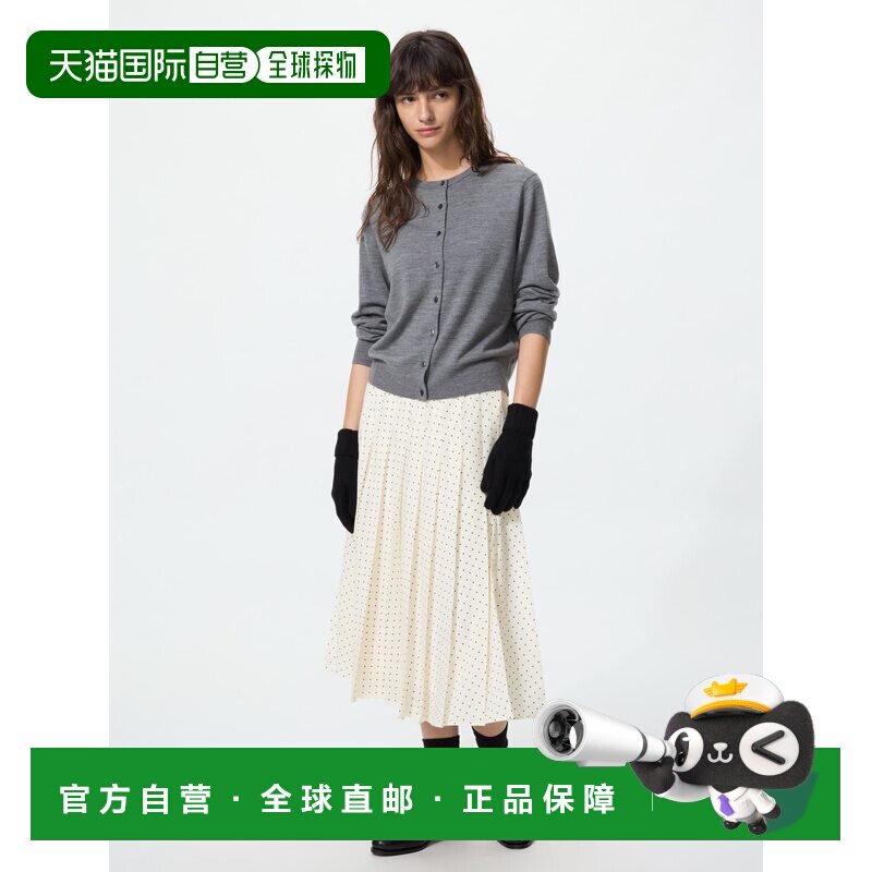 日潮跑腿UNIQLO优衣库 雪纺褶裥中长裙/波点 488811半身裙a字裙图片