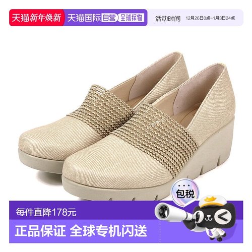 日本直邮FIRST CONTACT坡跟鞋浅口鞋时尚女鞋跟5.5CM时尚舒适正品